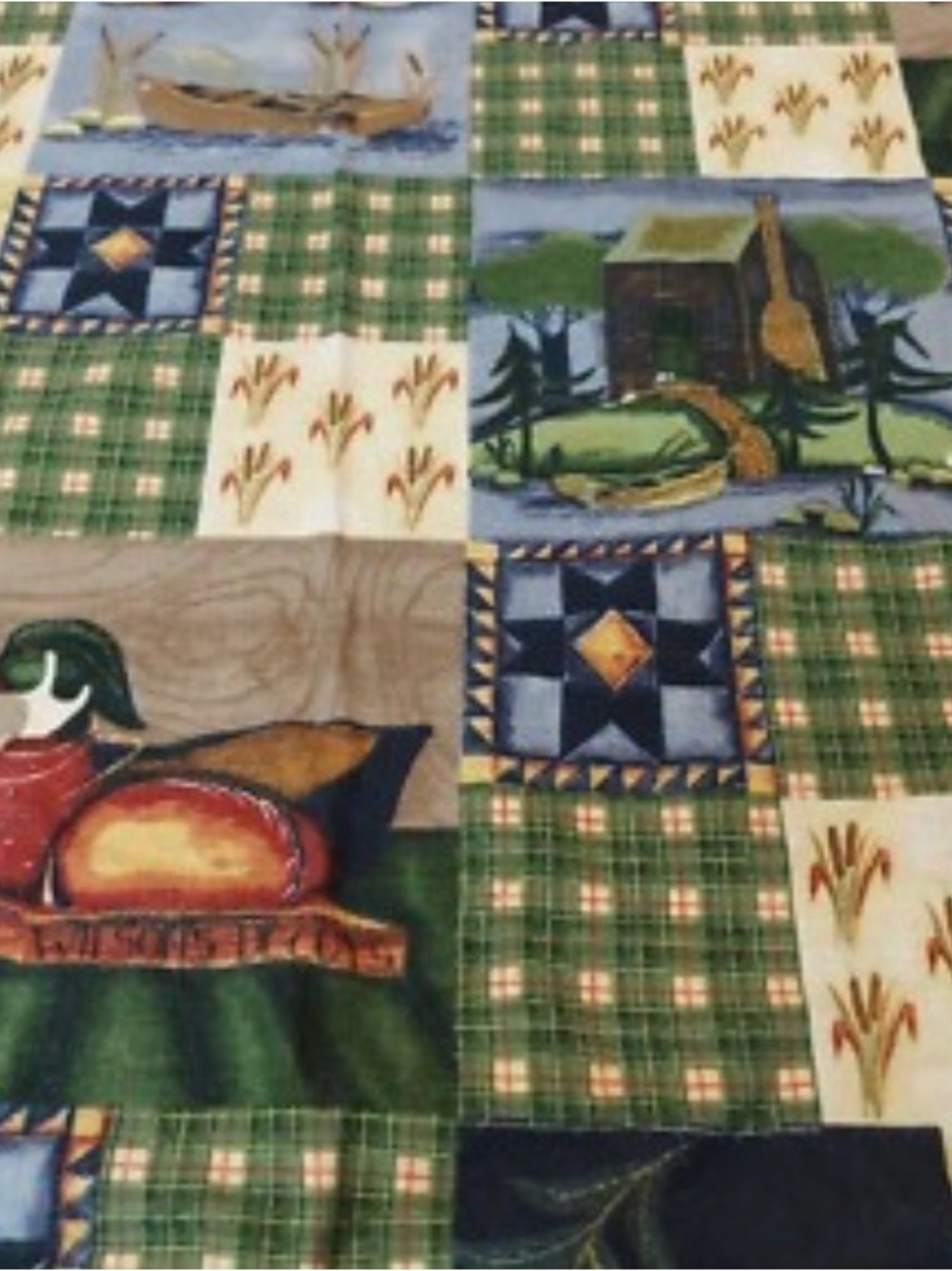 Tablecloth Plaid Patchwork Cotton Throw in Green Multi